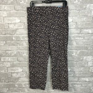 Rafaella Navy Leopard Print Stretch Capri